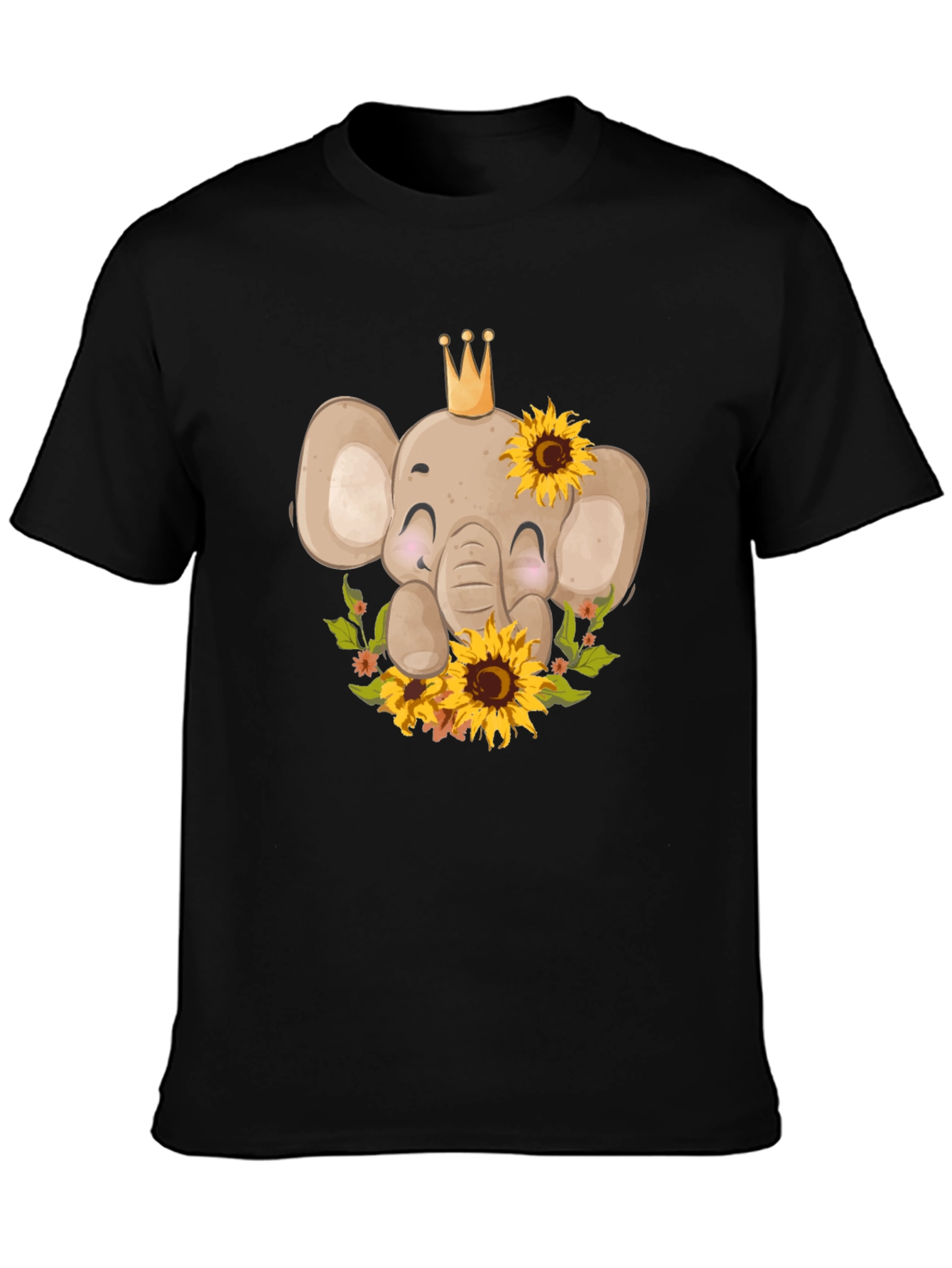 Elephant Sunflower Graphic Tee