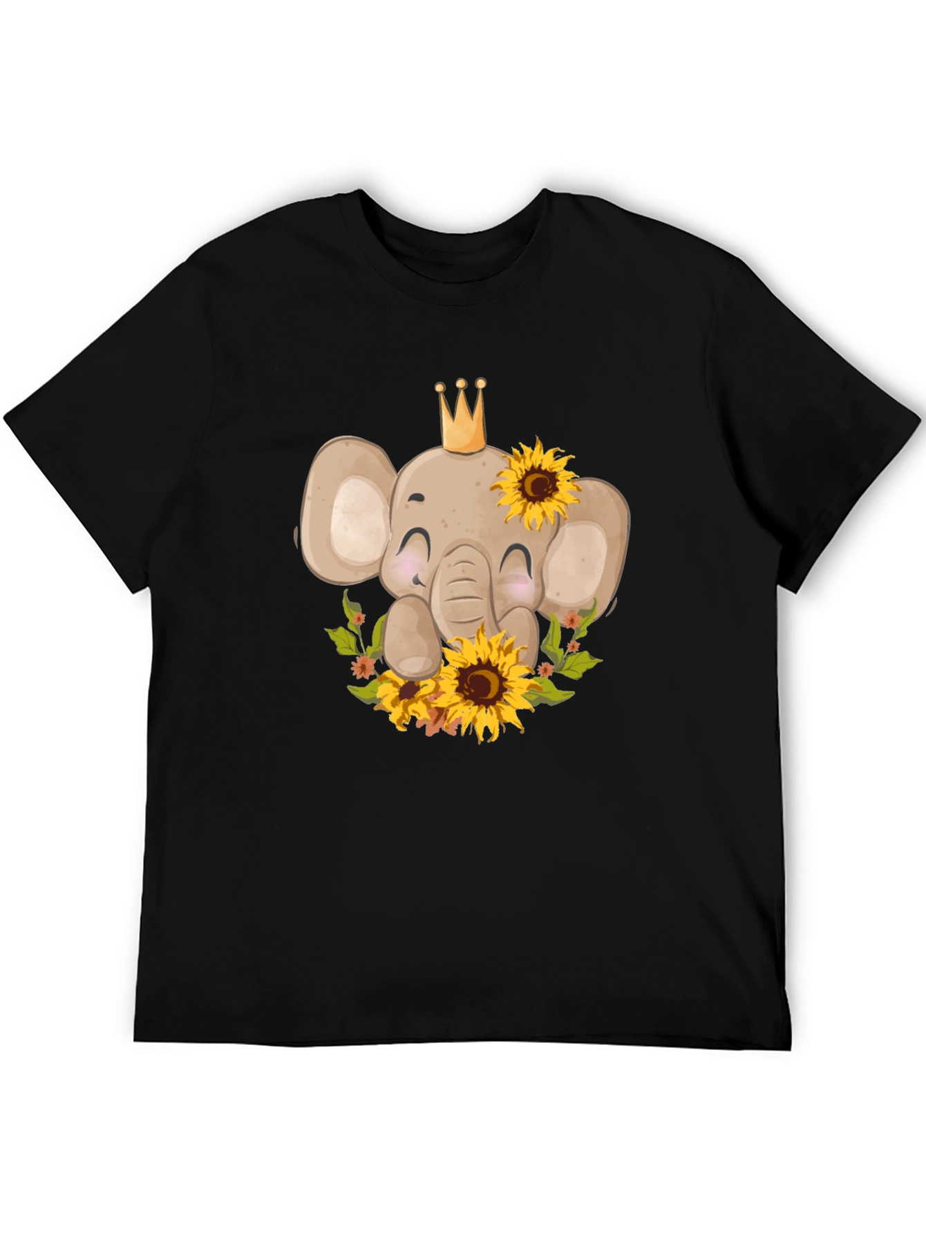 Elephant Sunflower Graphic Tee