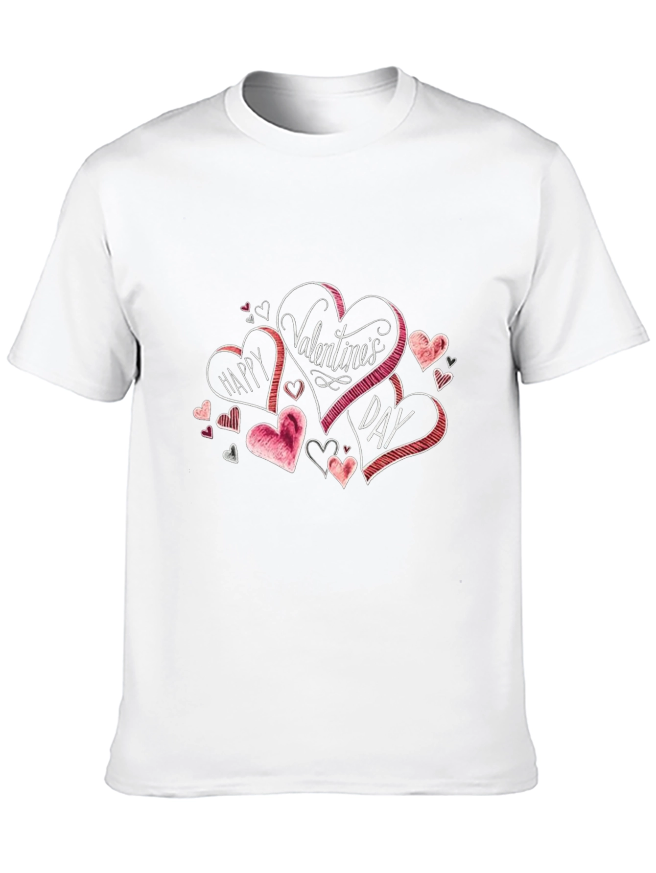 Valentines Day Heart Graphic Black T-Shirt
