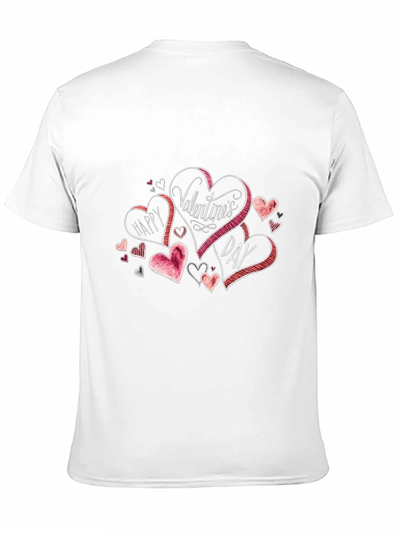 Valentines Day Heart Graphic Black T-Shirt