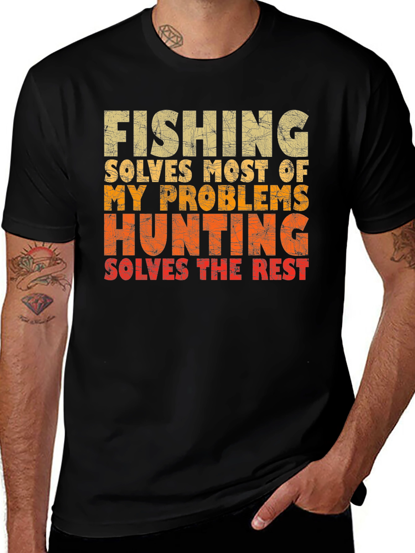 Fishing & Hunting Problems Solved Graphic Tee