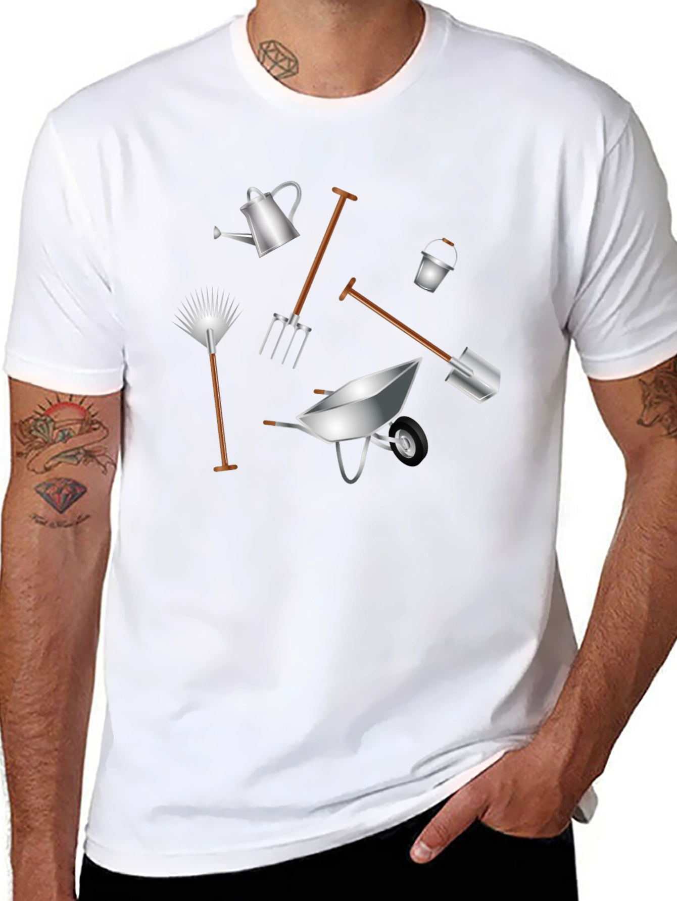 Gardening Tools Graphic T-Shirt