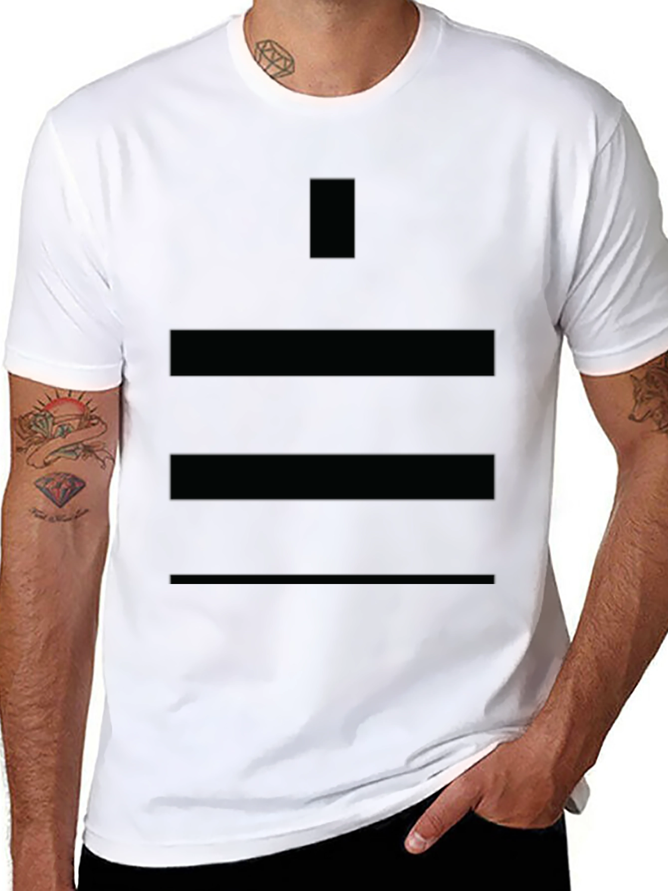 Stylish Mens Black T-Shirt with Geometric Design