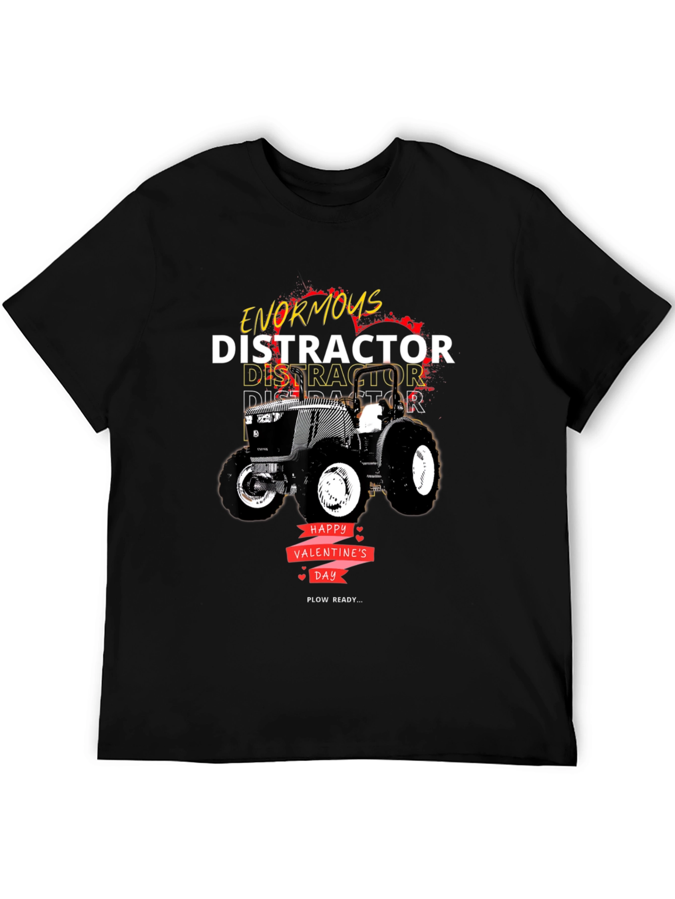 Enormous Distractor Valentines Day Tractor T-Shirt