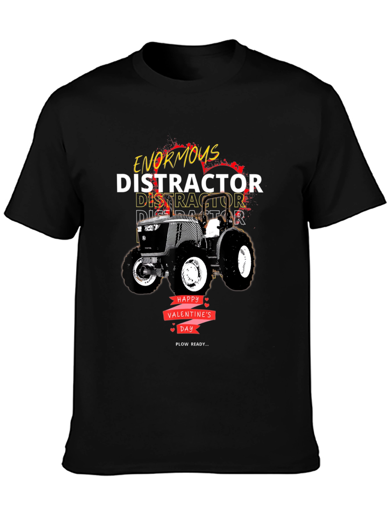 Enormous Distractor Valentines Day Tractor T-Shirt