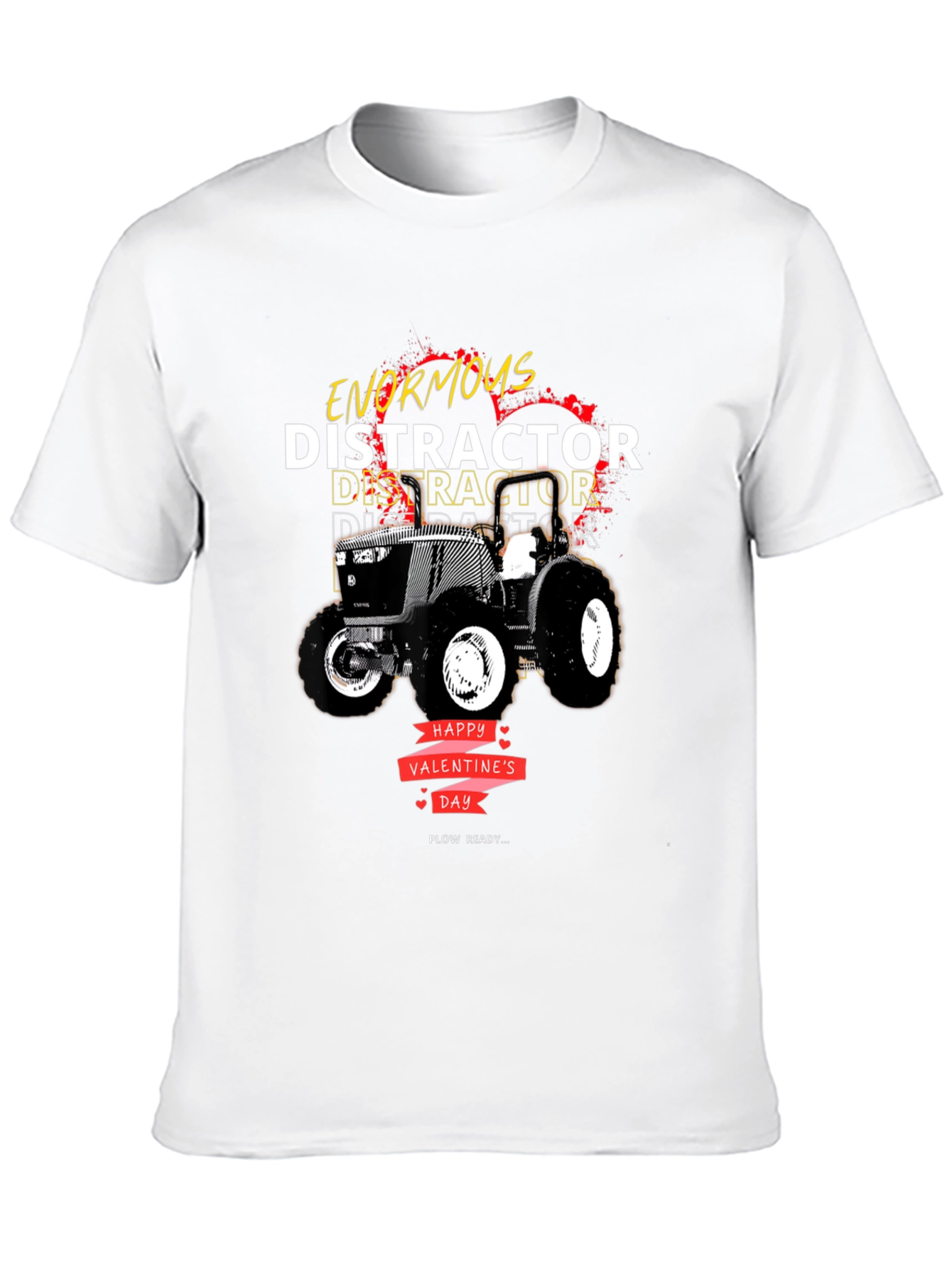 Enormous Distractor Valentines Day Tractor T-Shirt