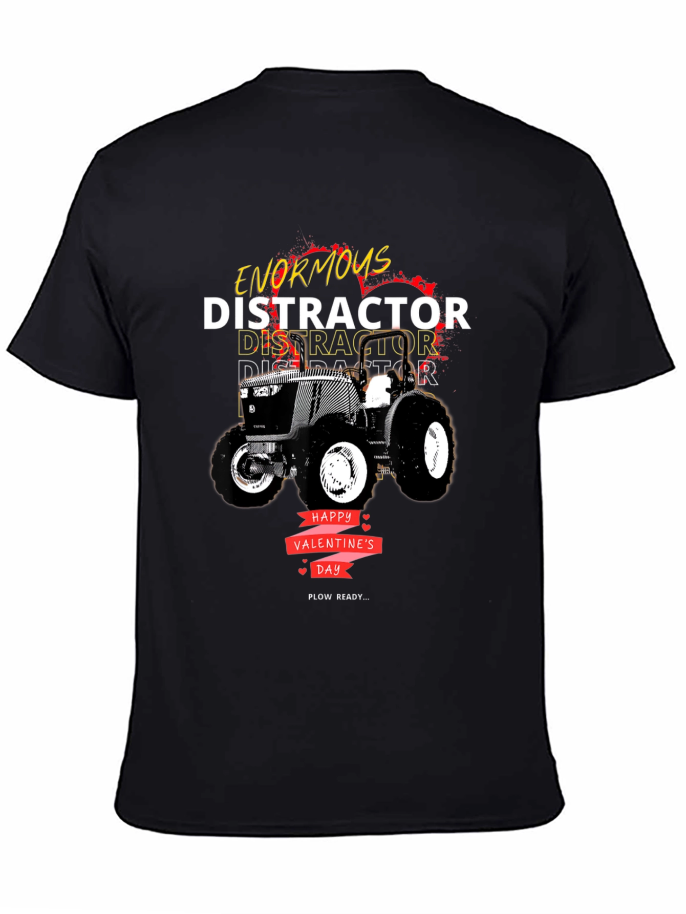 Enormous Distractor Valentines Day Tractor T-Shirt