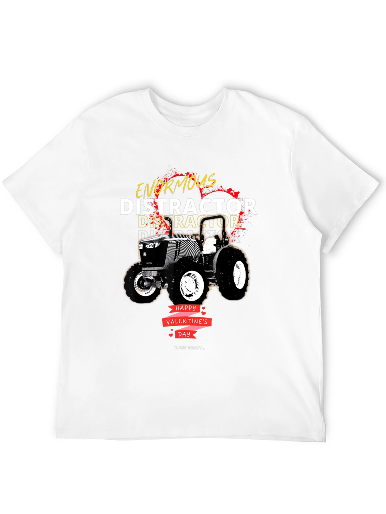 Enormous Distractor Valentines Day Tractor T-Shirt