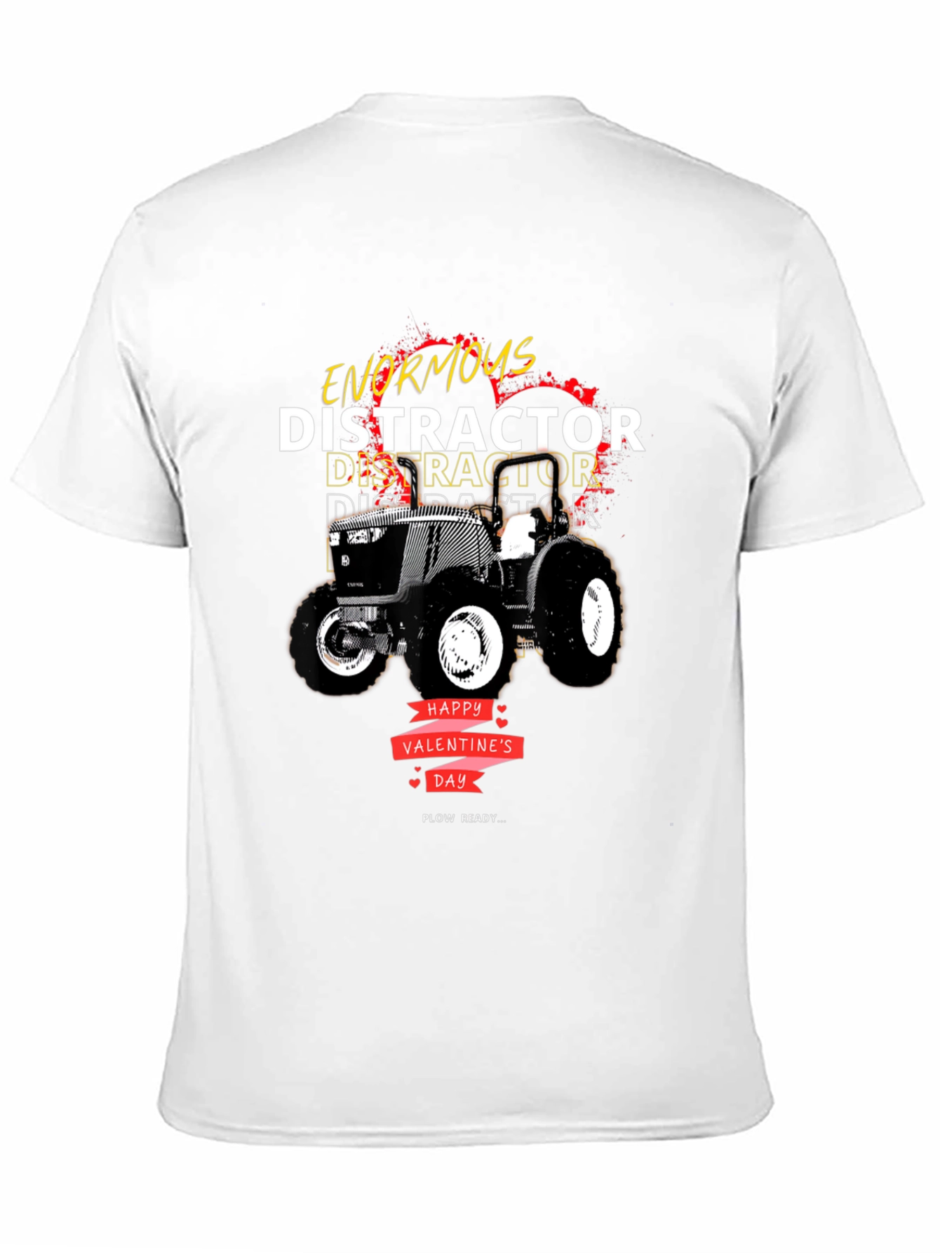 Enormous Distractor Valentines Day Tractor T-Shirt