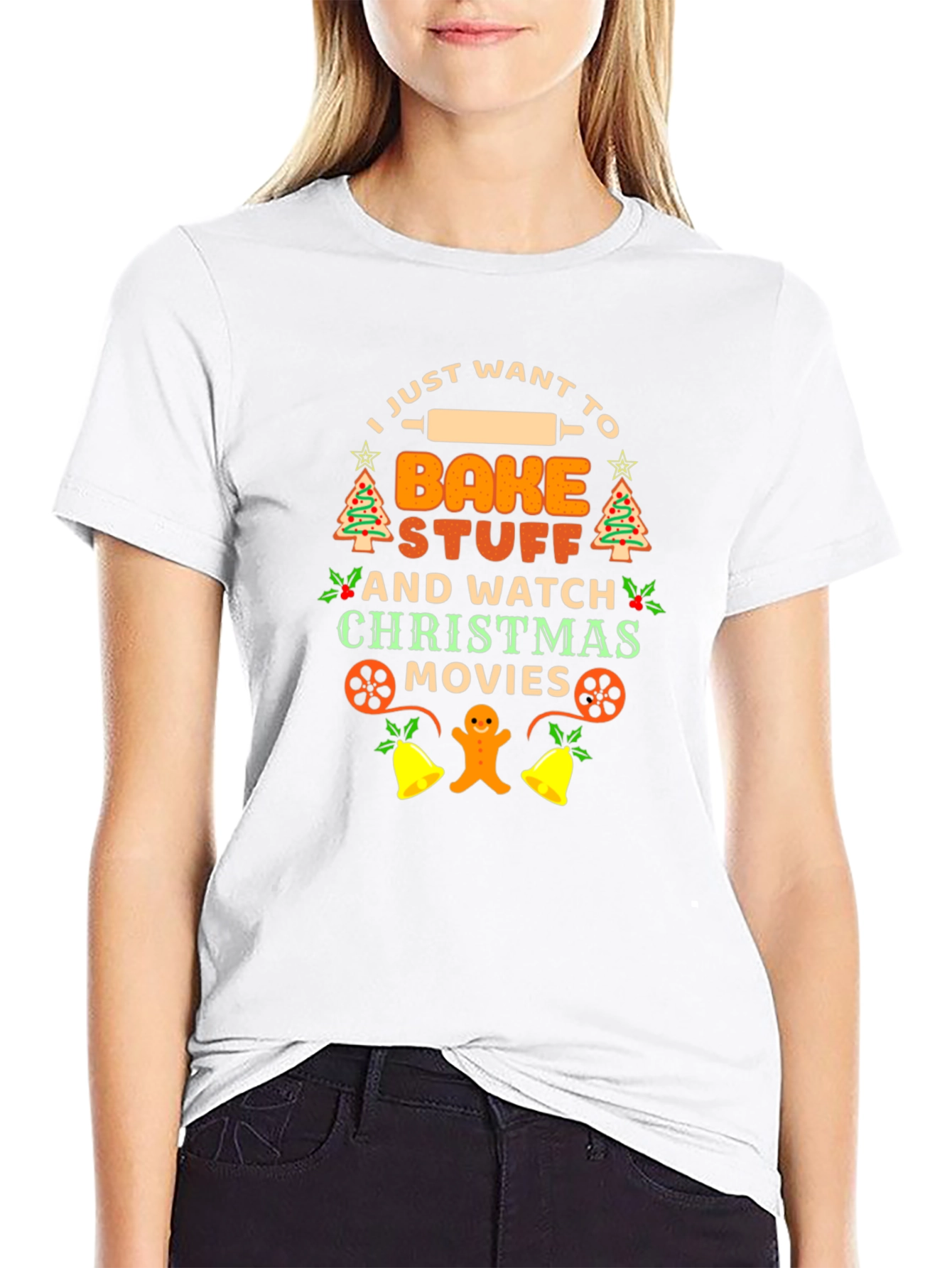 I Just Want to Bake Stuff Christmas T-Shirt