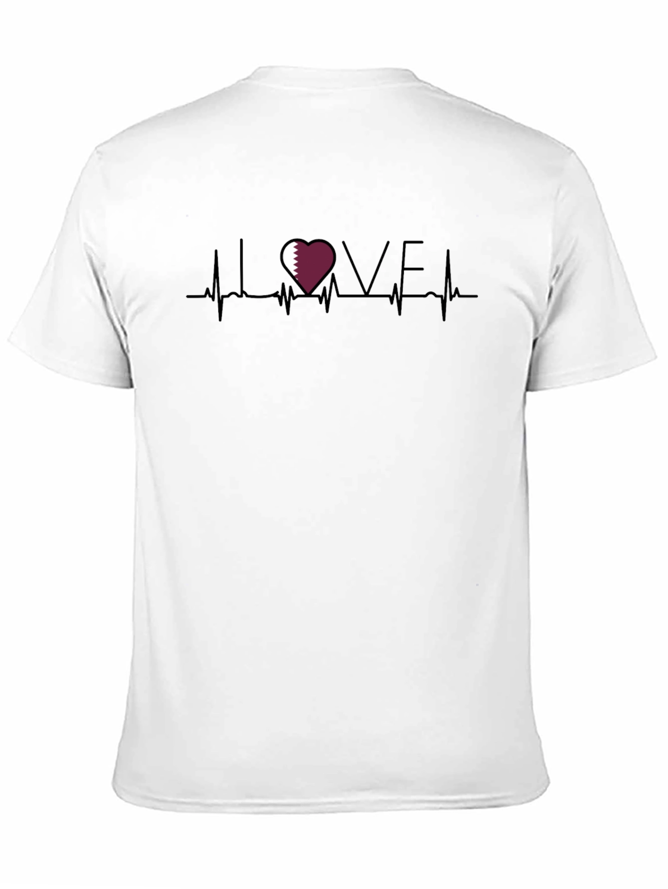 Qatar Love Heartbeat T-Shirt - Black