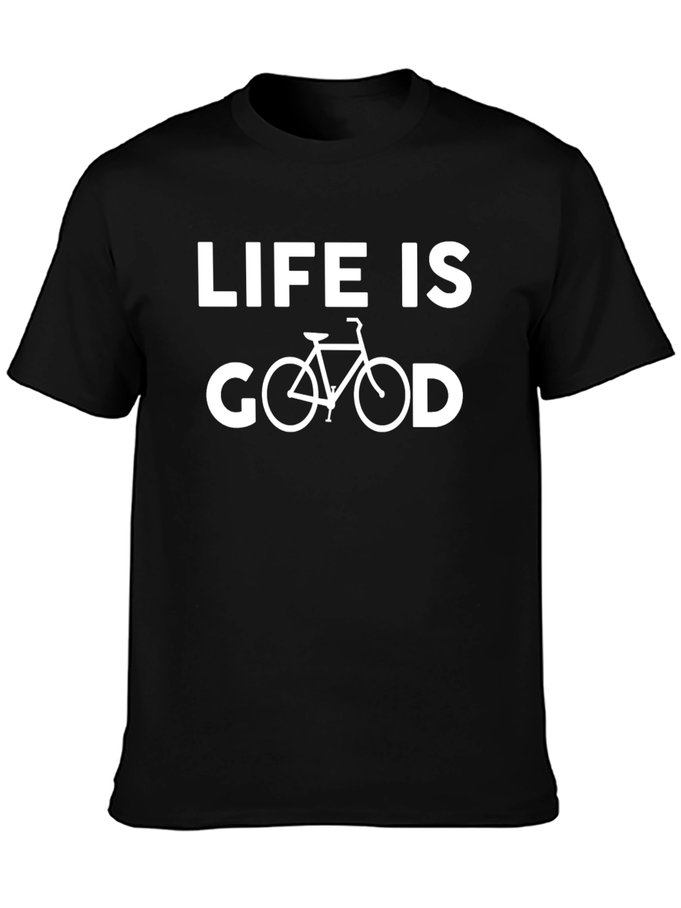 Life is Good Bicycle T-Shirt - Black Casual Tee