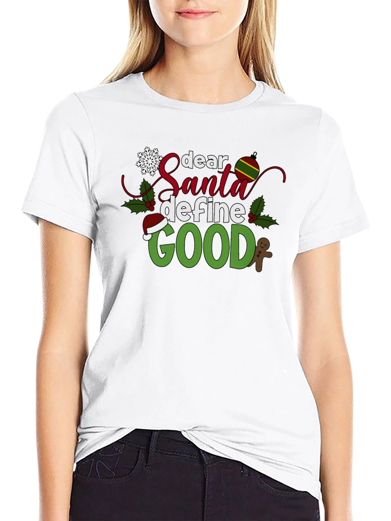 Dear Santa Define Good Black Christmas T-Shirt
