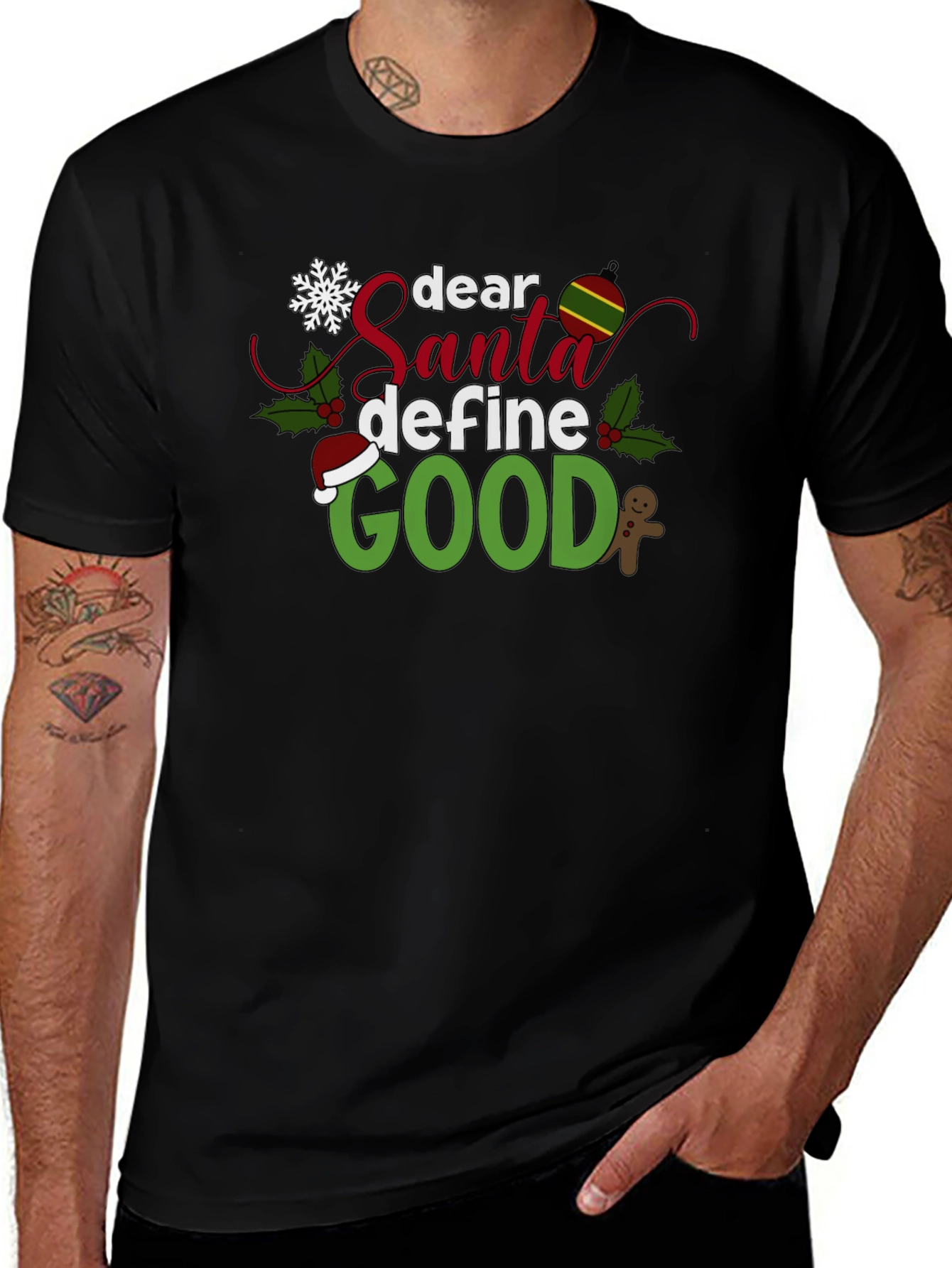 Dear Santa Define Good Black Christmas T-Shirt
