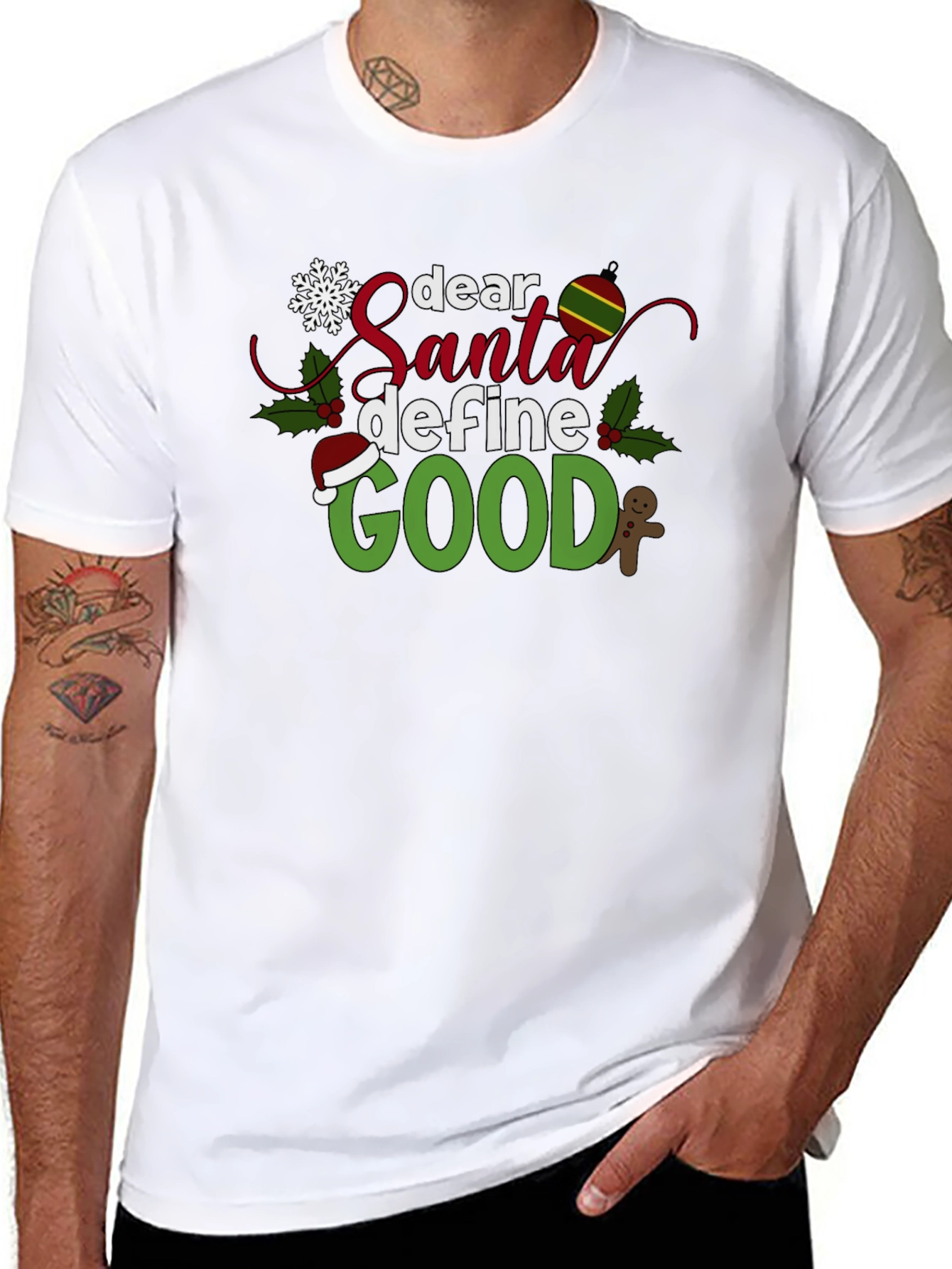 Dear Santa Define Good Black Christmas T-Shirt