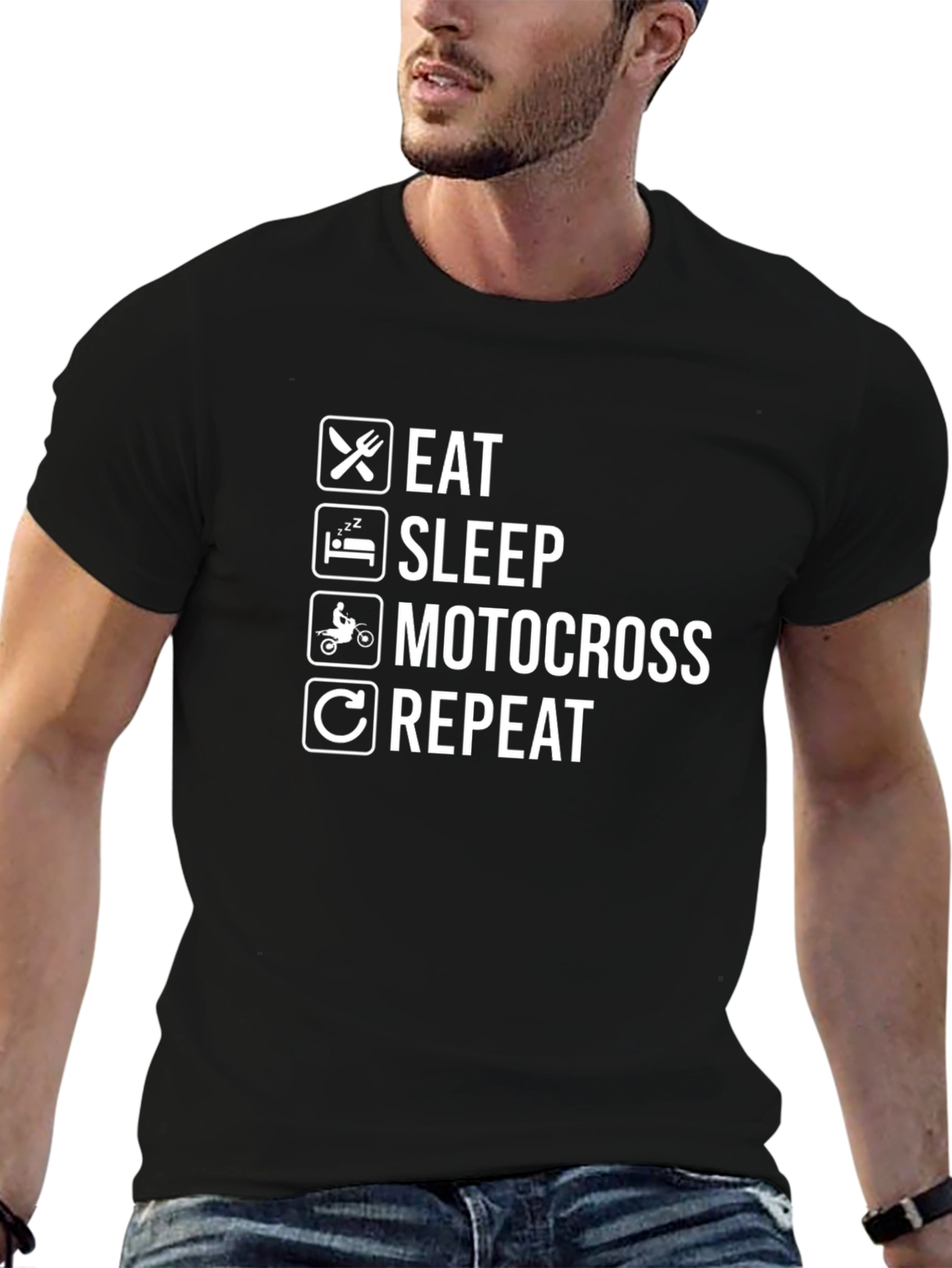 Eat Sleep Motocross Repeat Graphic Tee