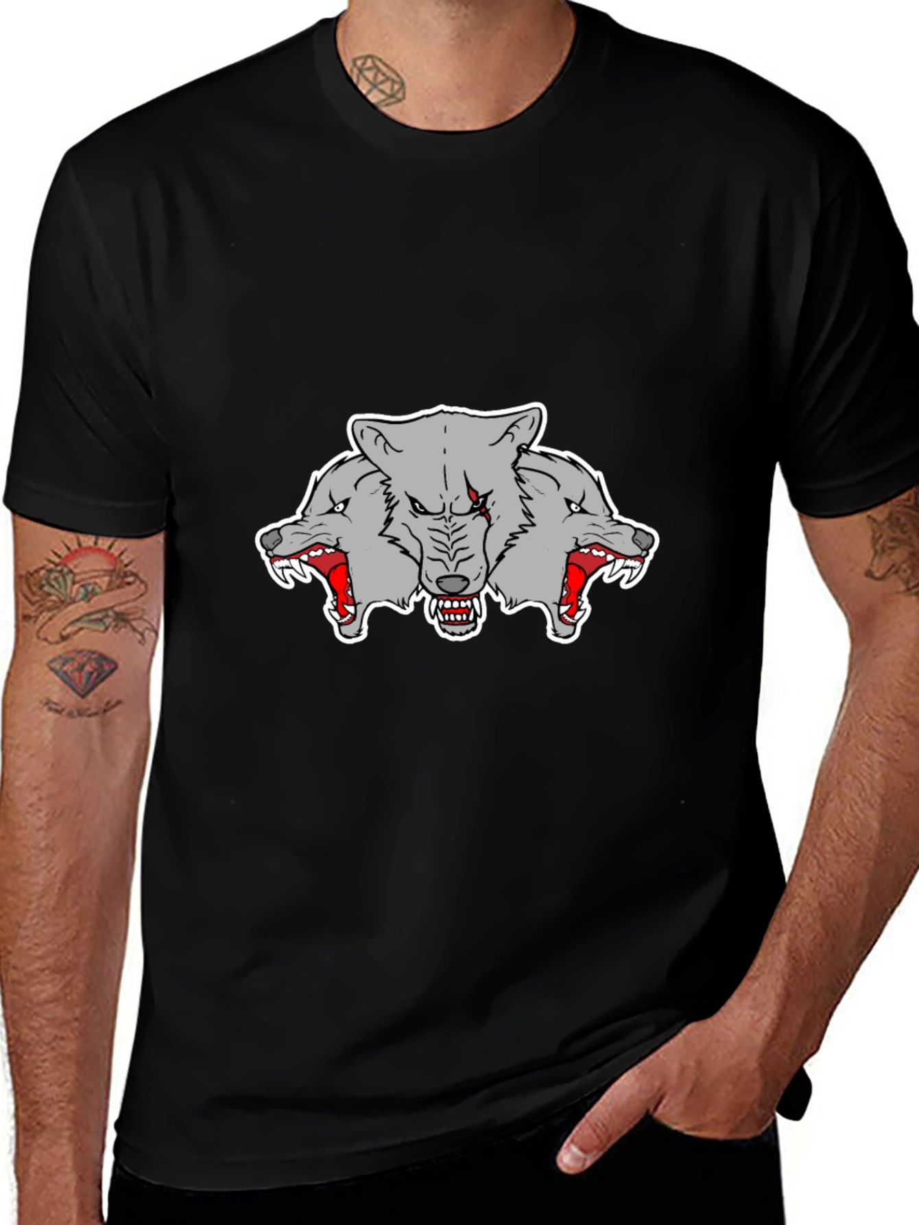 Three Headed Wolf Graphic Tee