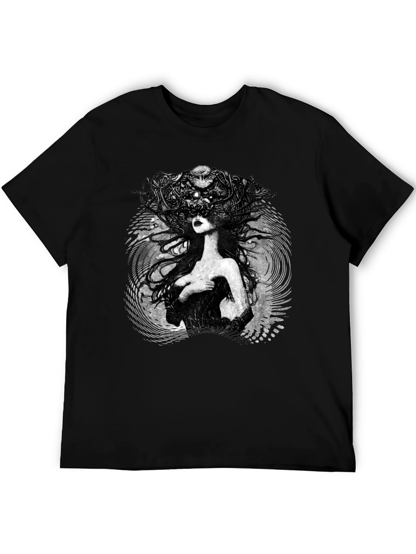 Mystic Woman Graphic Tee - Black Cotton T-Shirt