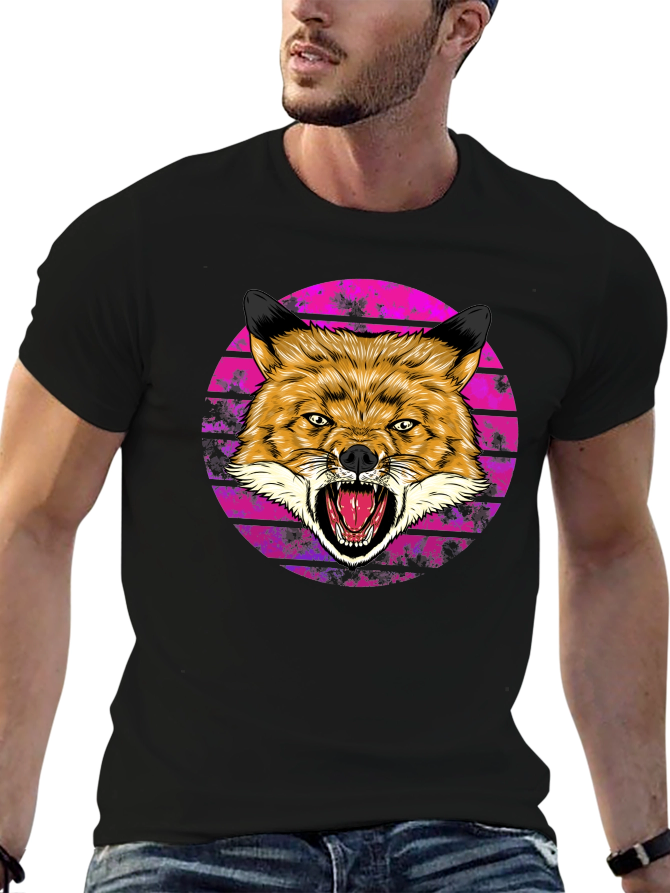Mens Fox Graphic Tee - Bold & Unique Design