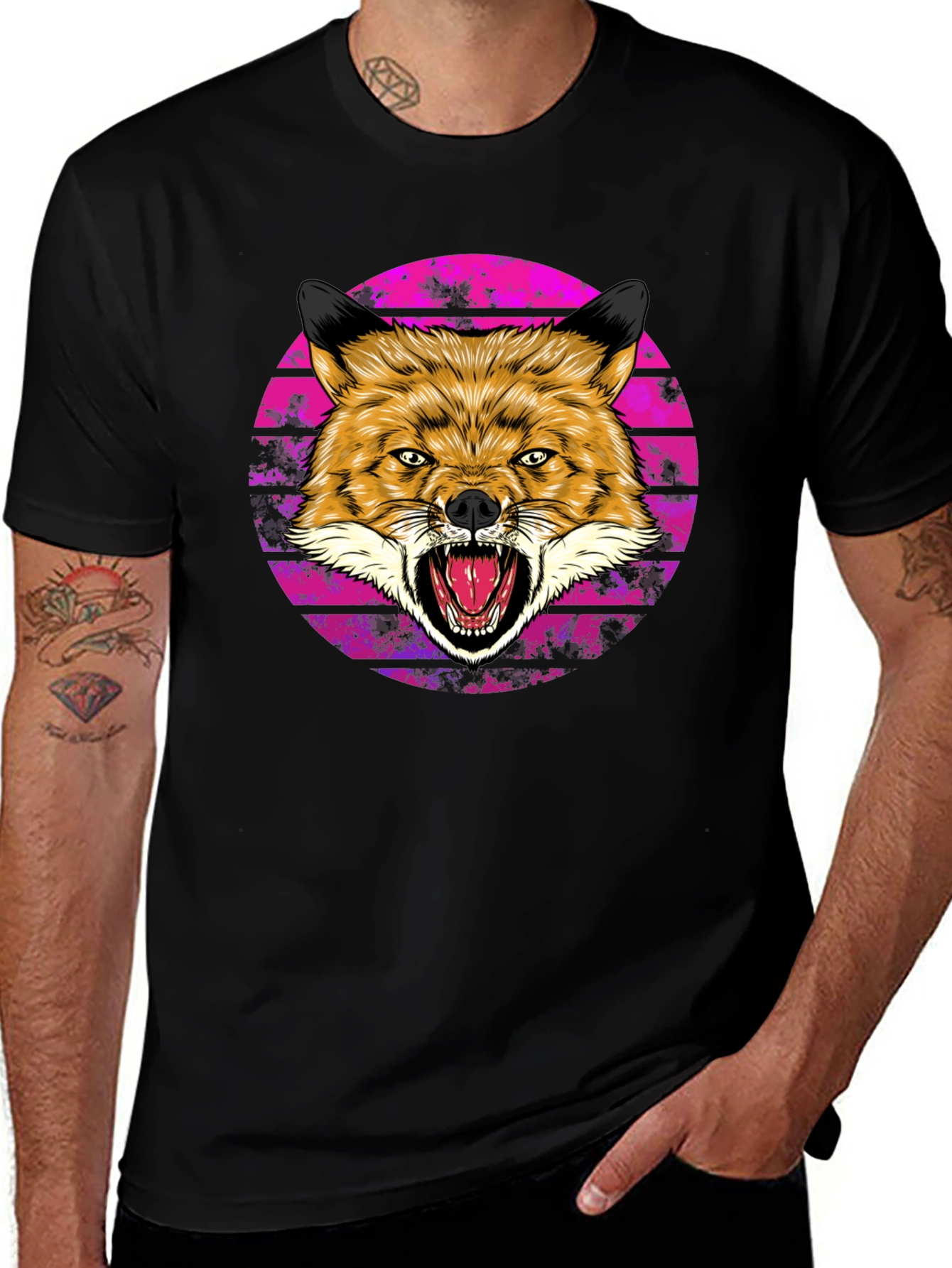 Mens Fox Graphic Tee - Bold & Unique Design