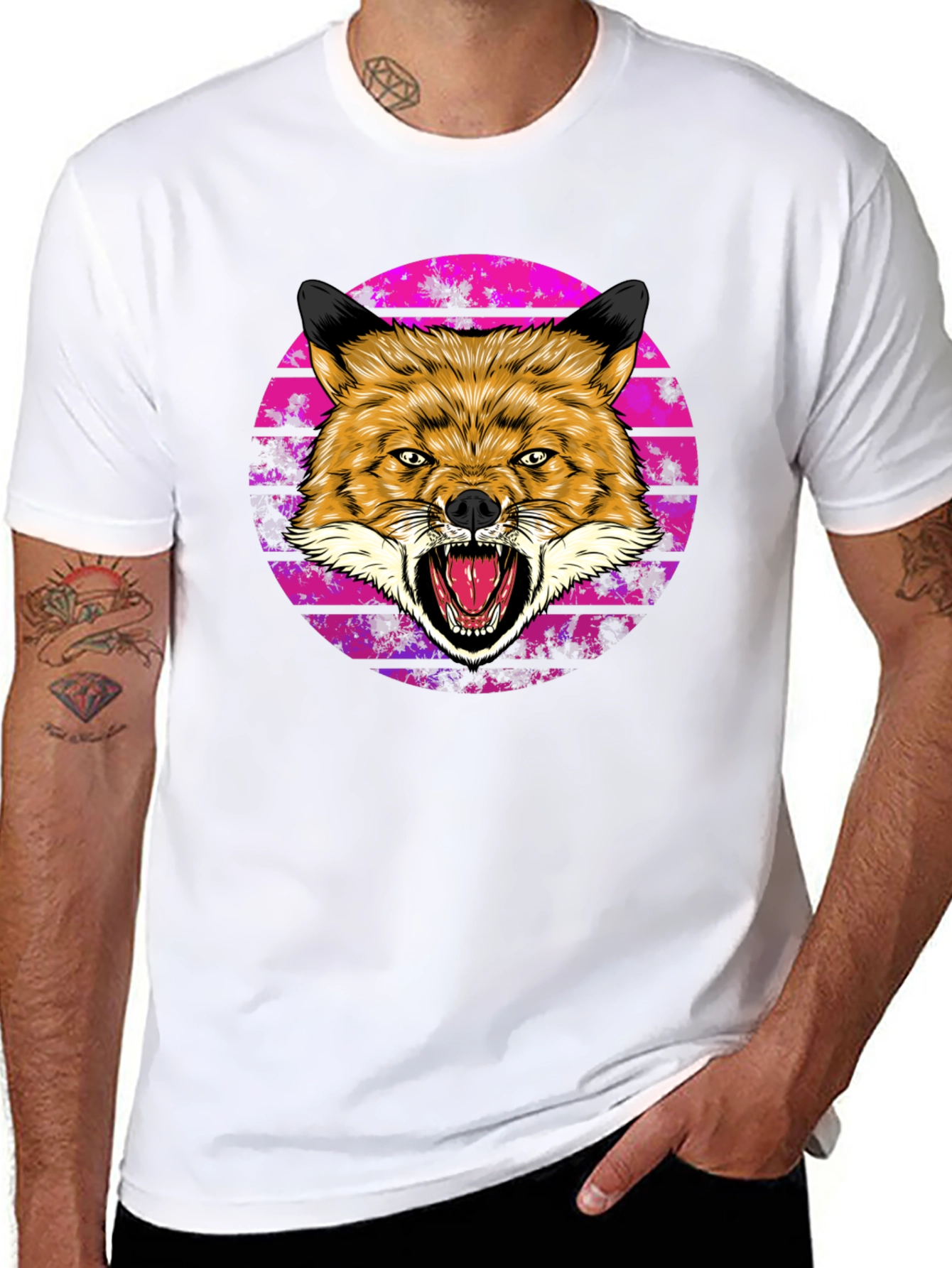 Mens Fox Graphic Tee - Bold & Unique Design