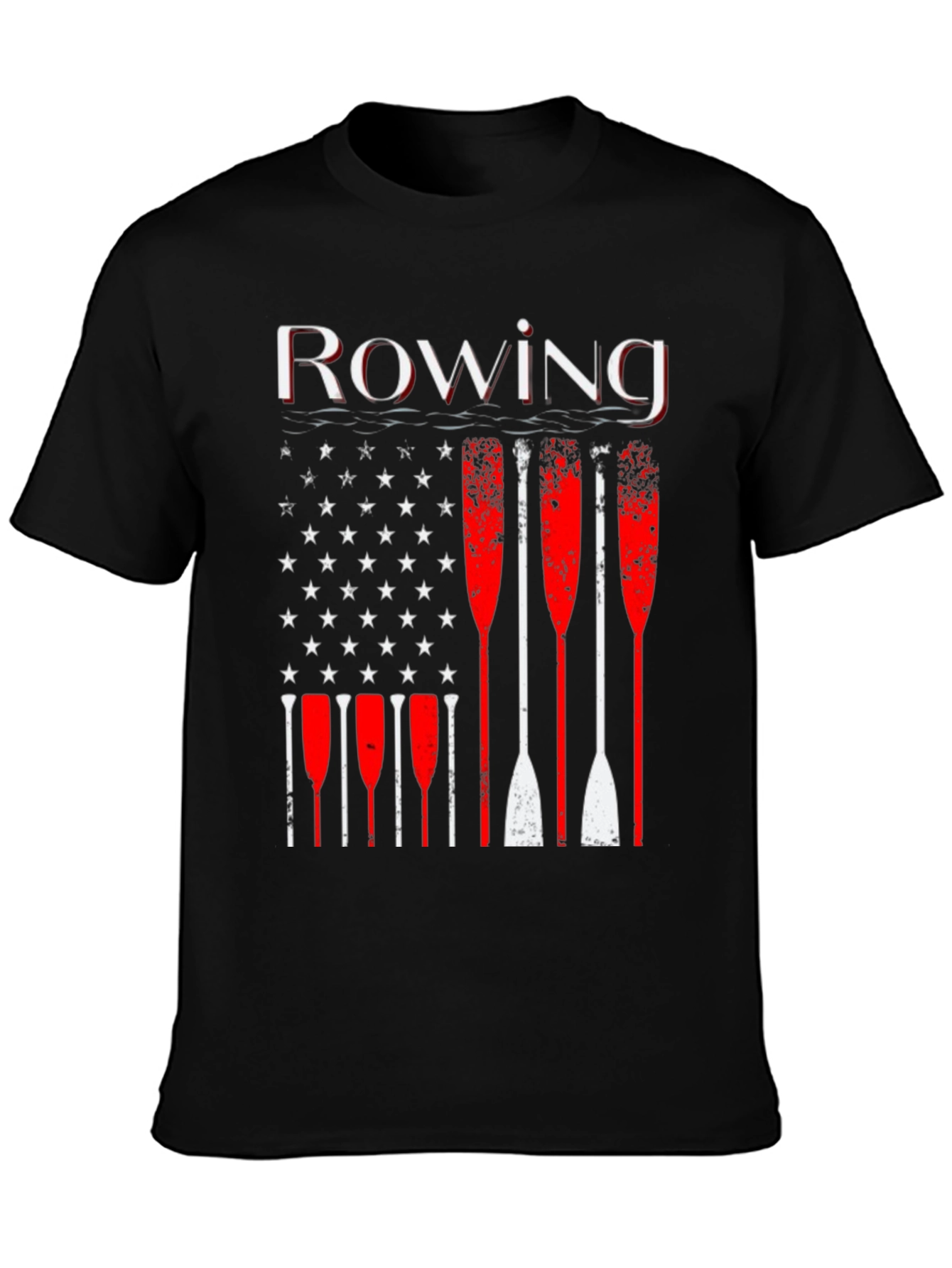 Rowing American Flag Paddle T-Shirt