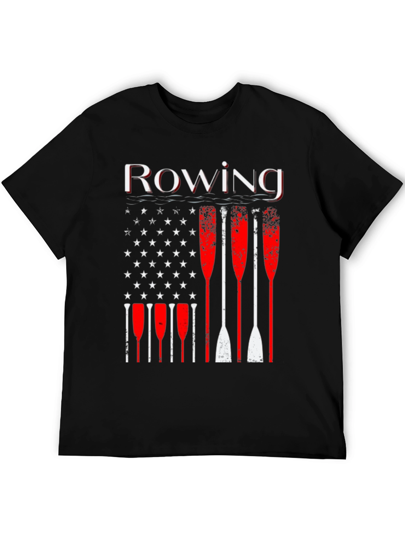 Rowing American Flag Paddle T-Shirt