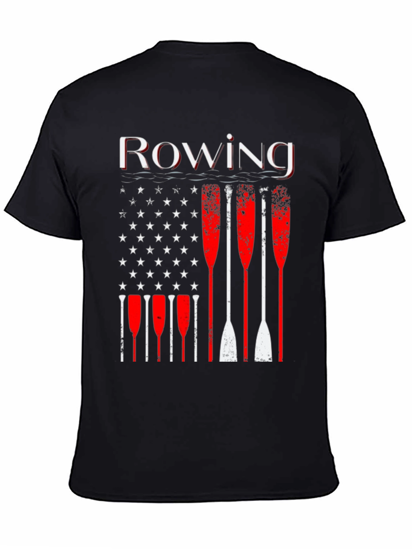 Rowing American Flag Paddle T-Shirt