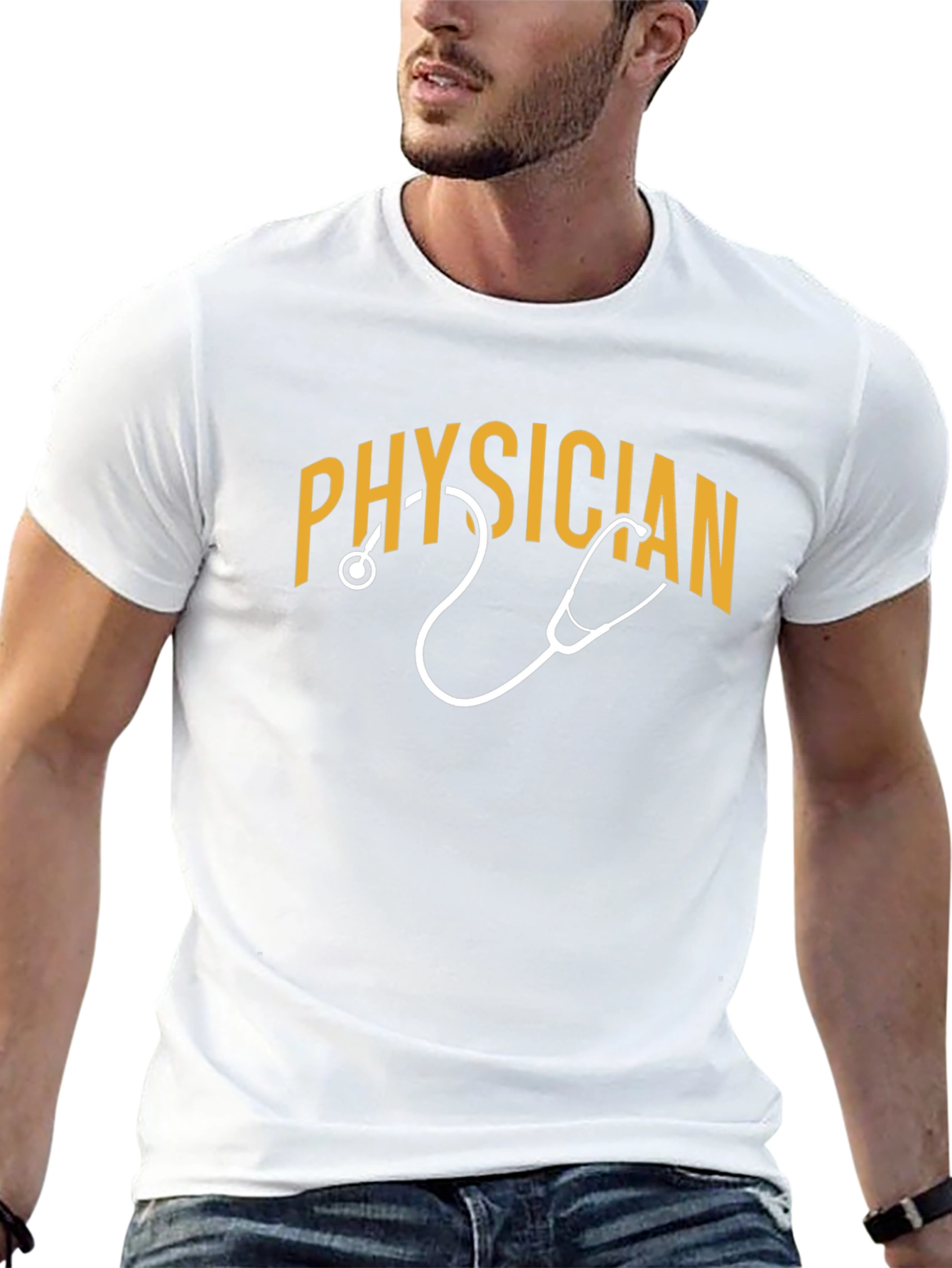 Physician T-Shirt with Stethoscope Graphic