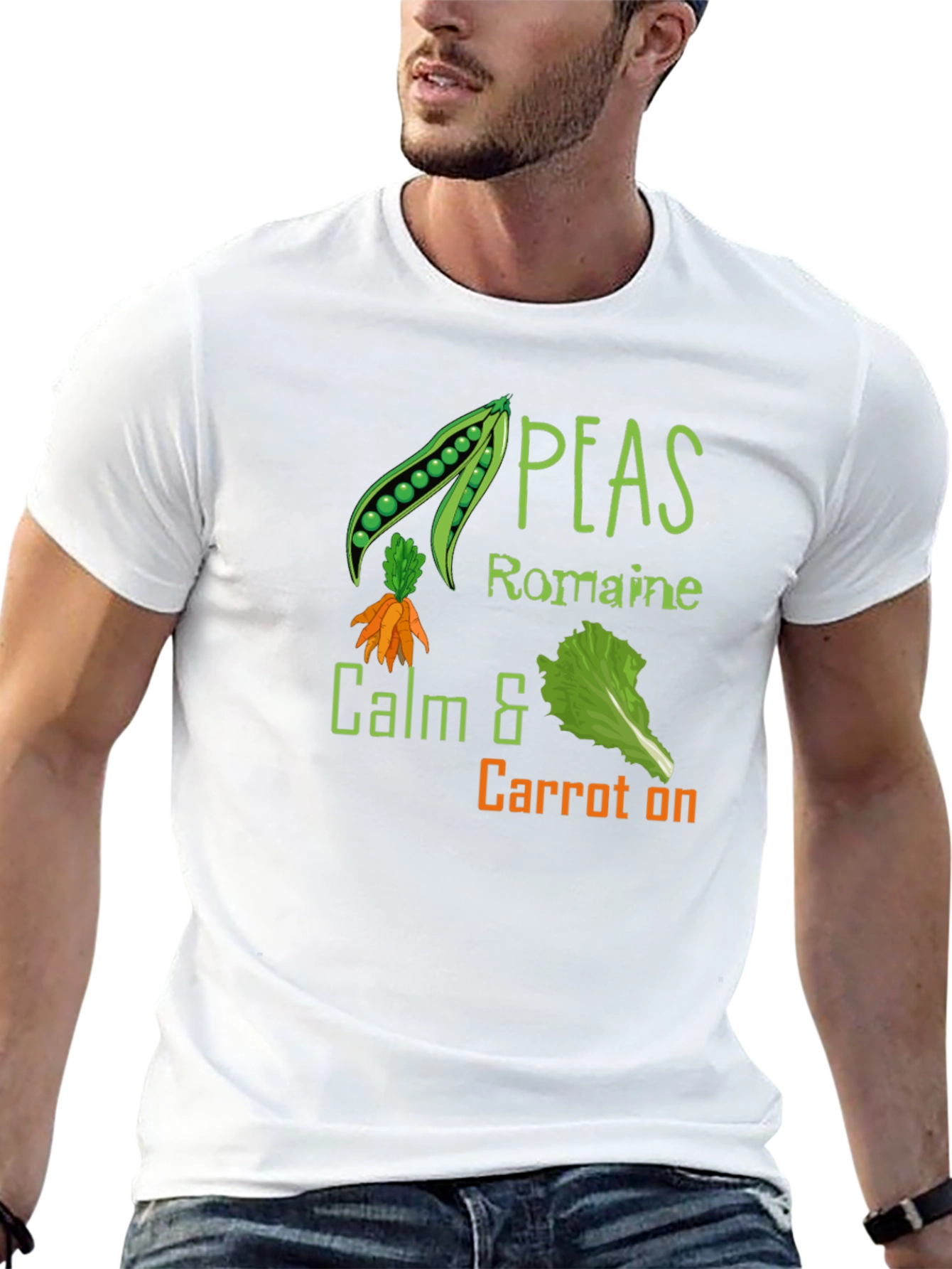 Peas Romaine Calm & Carrot On Black T-Shirt