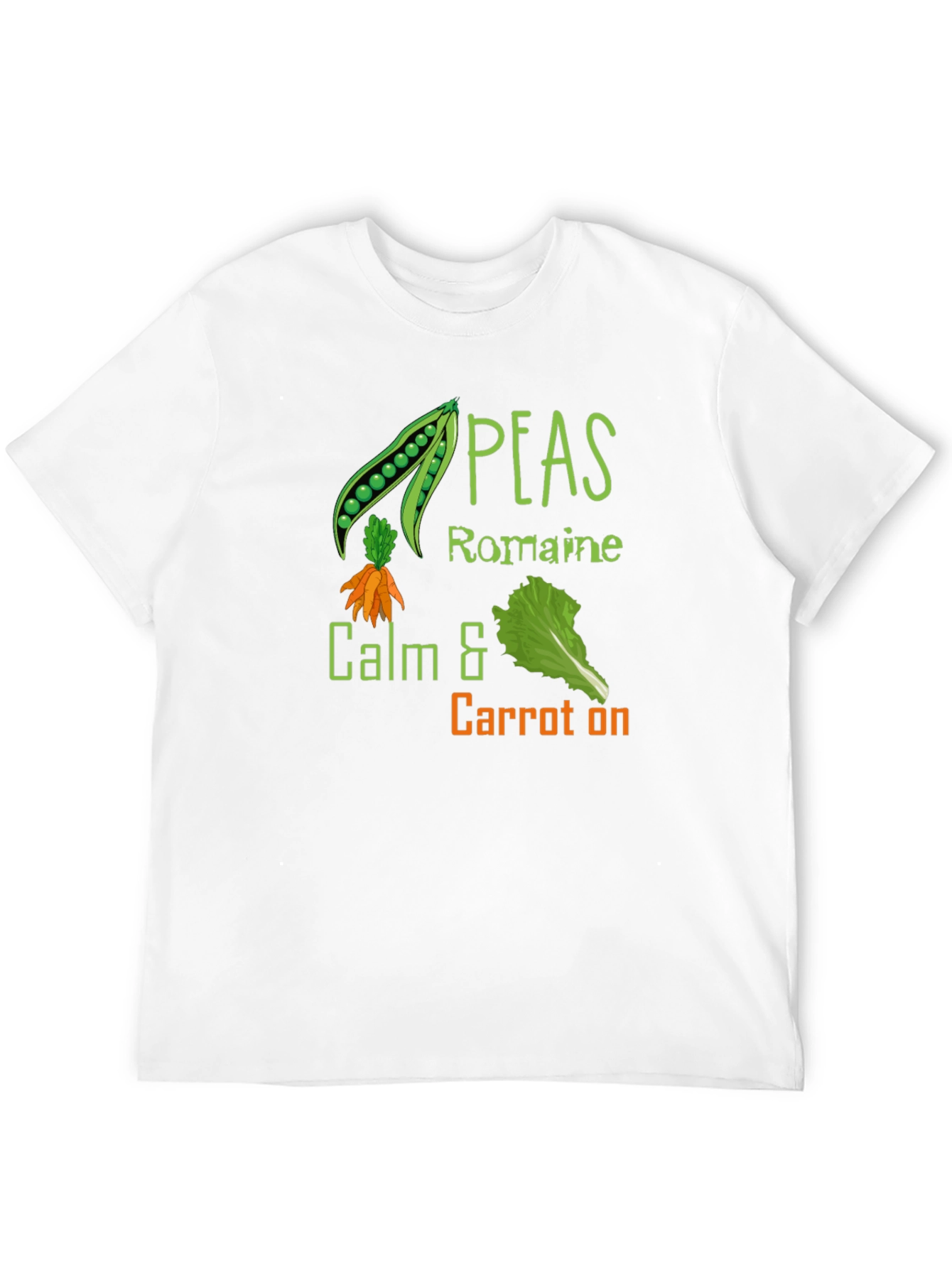 Peas Romaine Calm & Carrot On Black T-Shirt