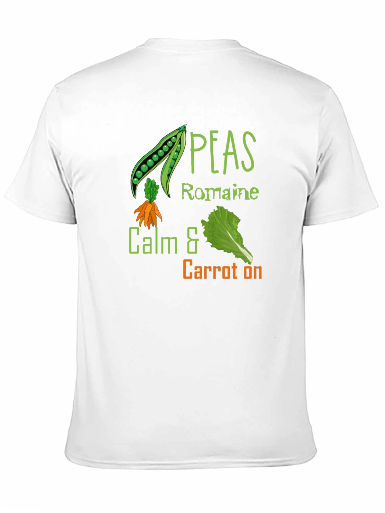 Peas Romaine Calm & Carrot On Black T-Shirt