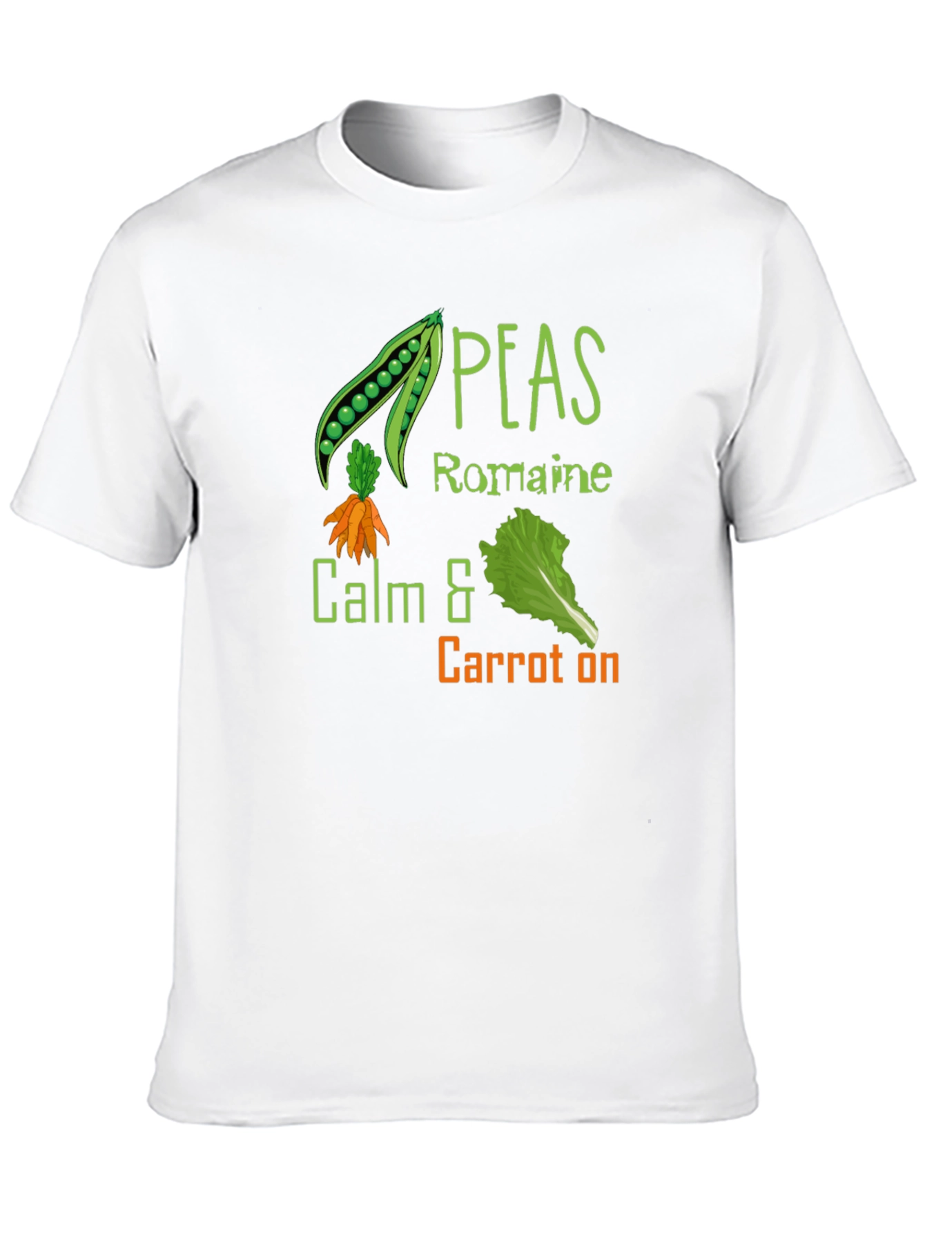 Peas Romaine Calm & Carrot On Black T-Shirt