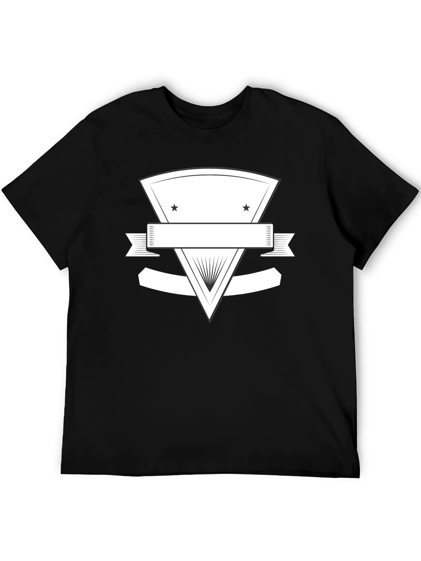 Black Graphic Tee with Customizable Emblem