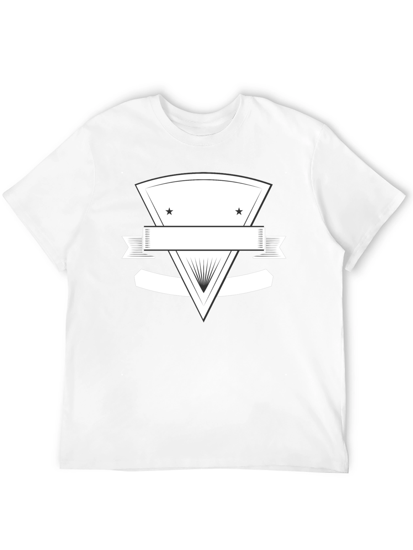 Black Graphic Tee with Customizable Emblem
