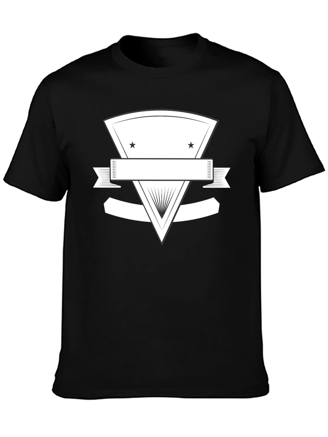 Black Graphic Tee with Customizable Emblem