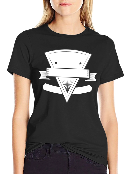 Black Graphic Tee with Customizable Emblem