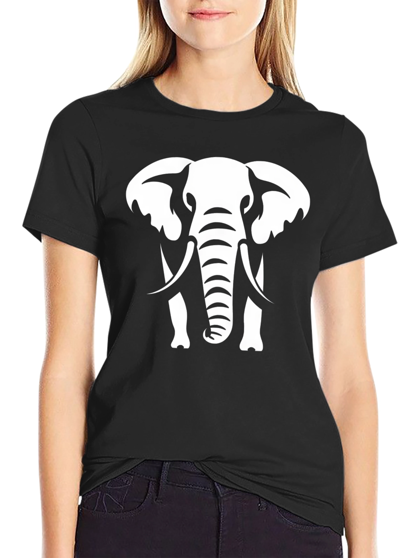Elephant Graphic Black T-Shirt