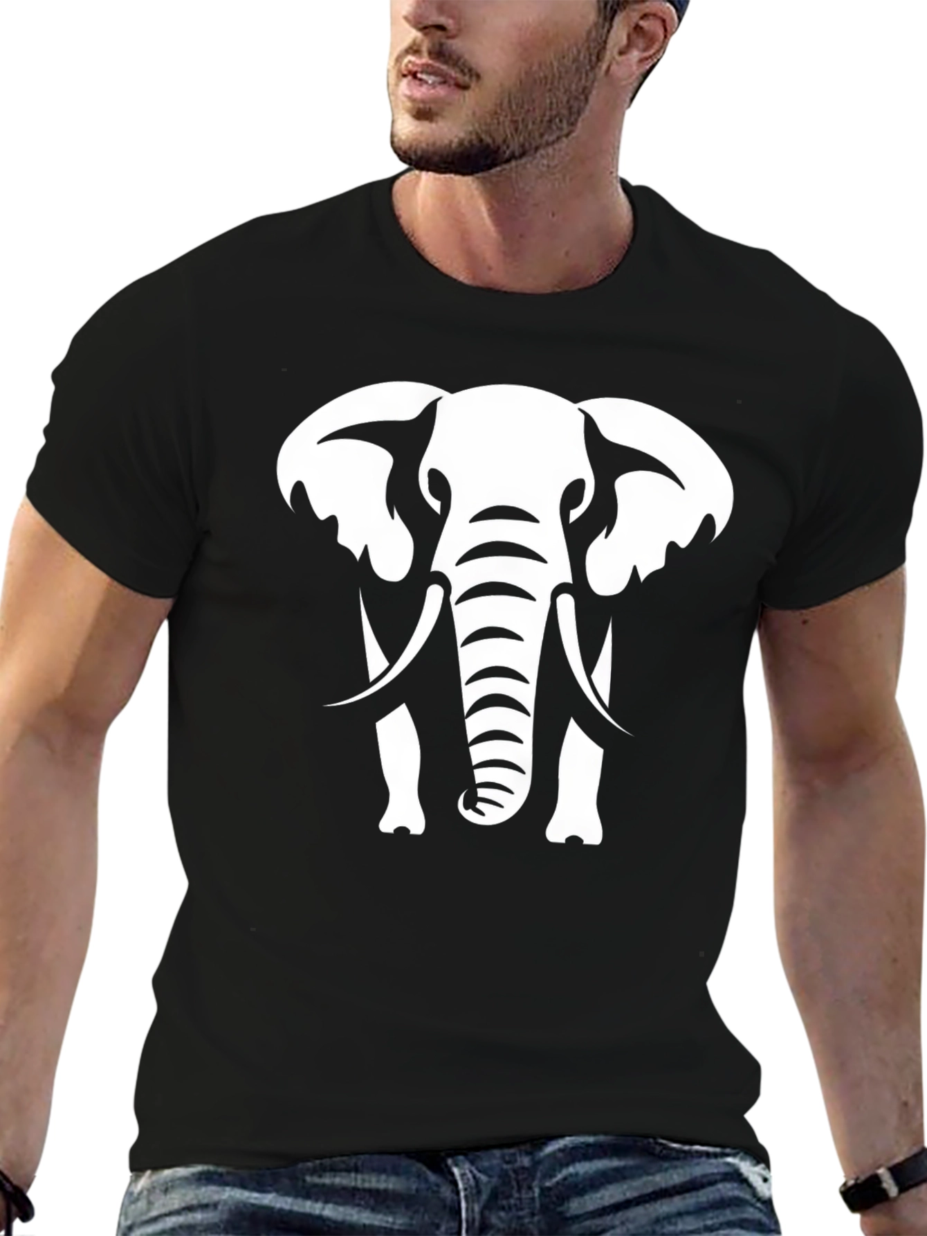 Elephant Graphic Black T-Shirt