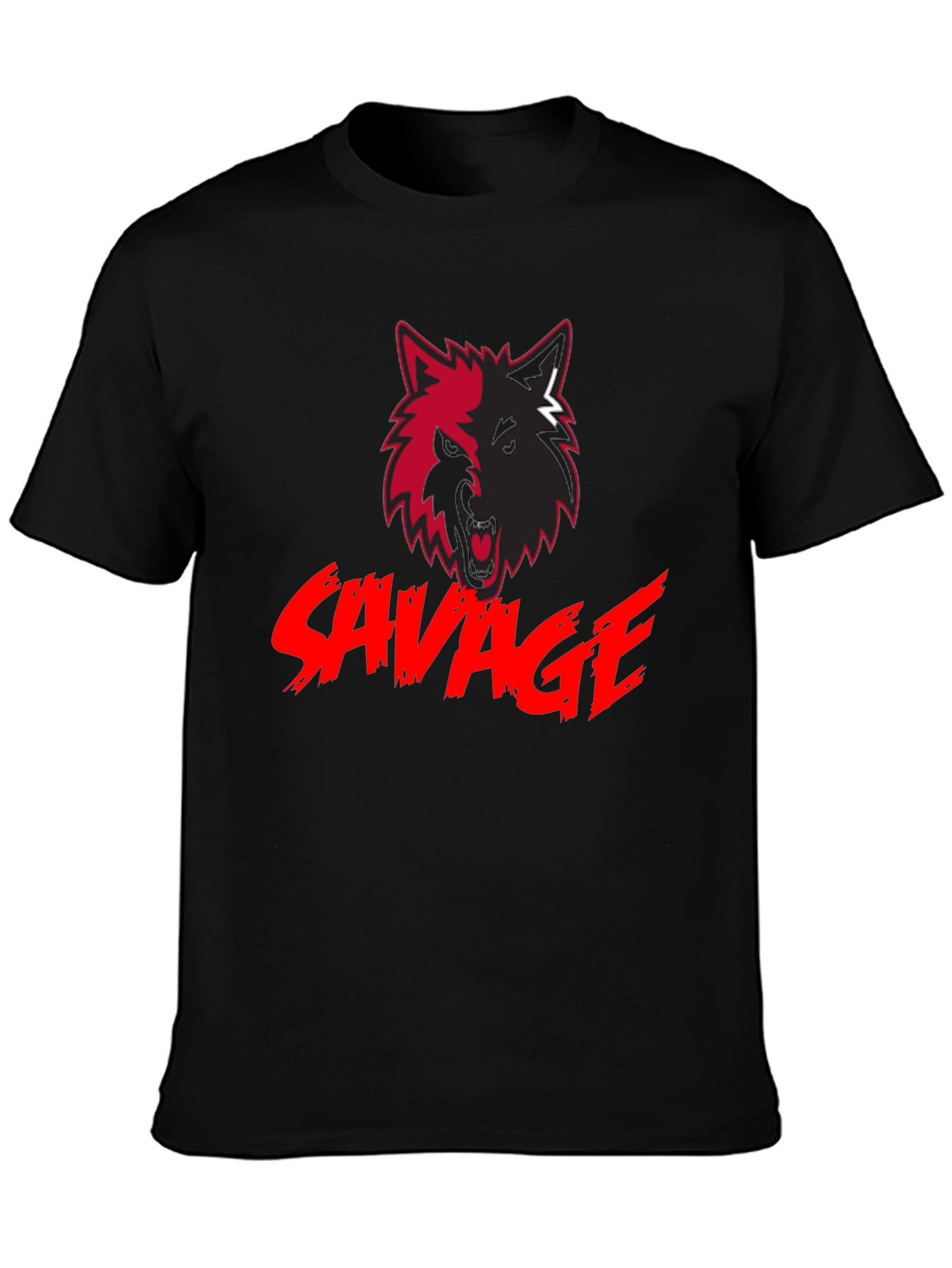 Savage Wolf Graphic Black T-Shirt