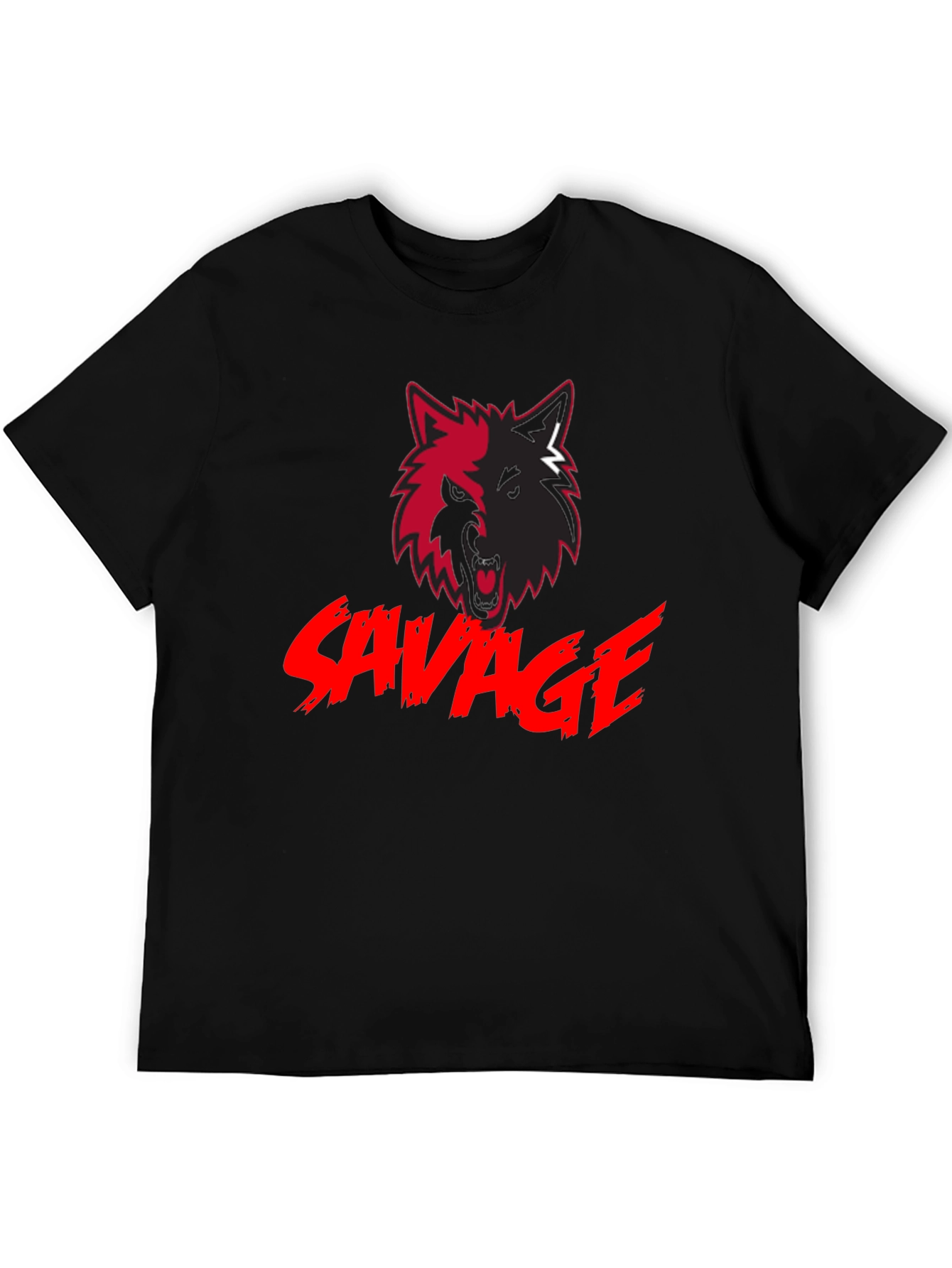 Savage Wolf Graphic Black T-Shirt