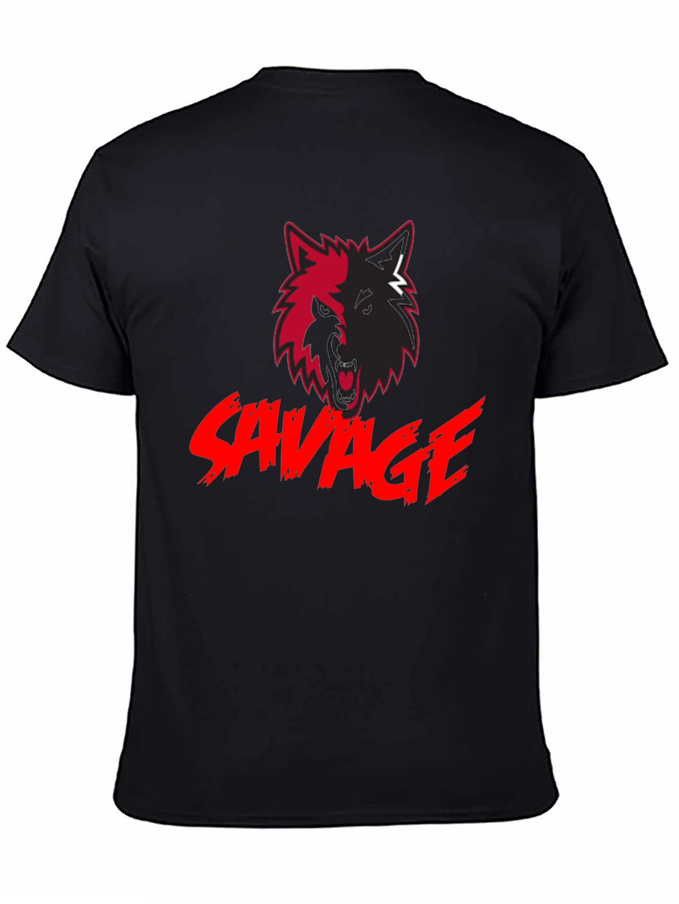 Savage Wolf Graphic Black T-Shirt