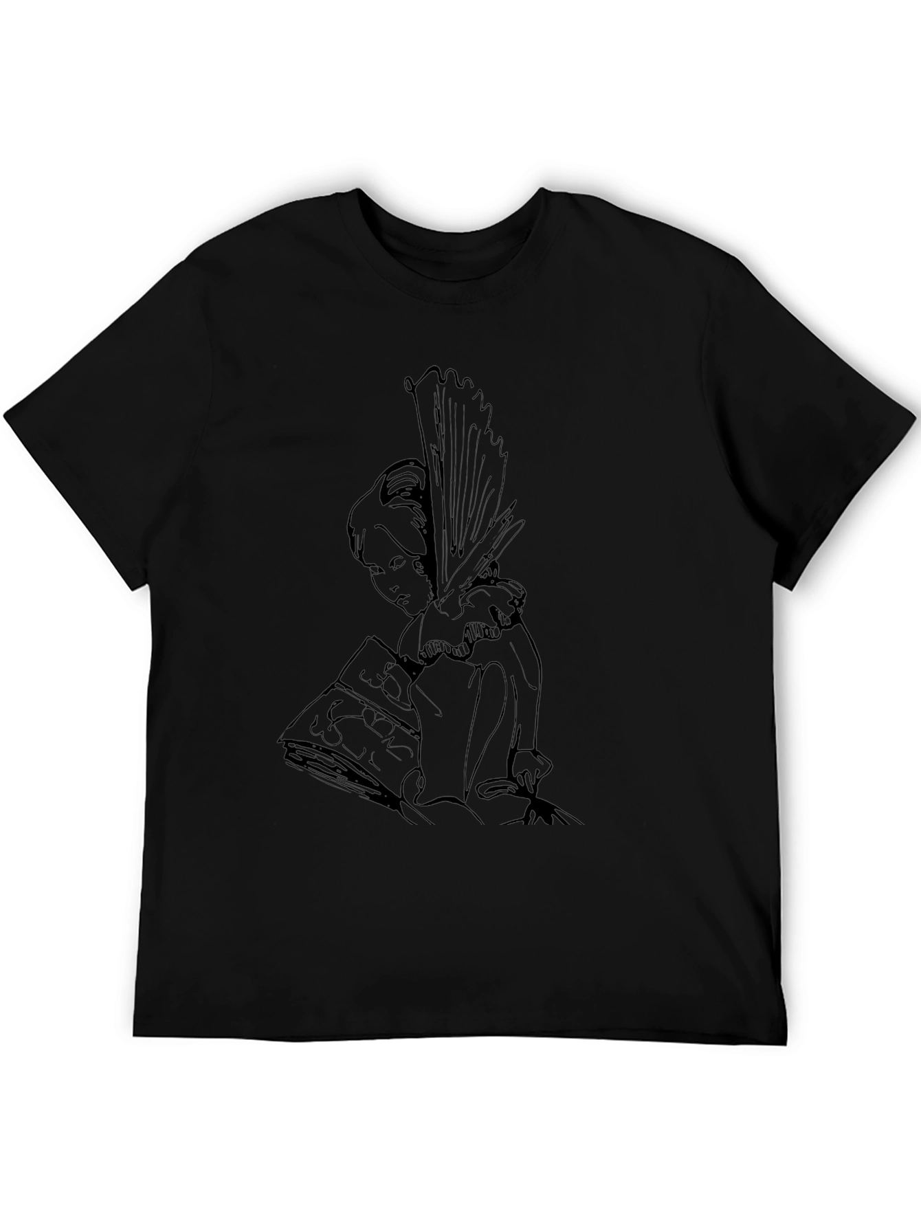 Artistic Line Art Black T-Shirt