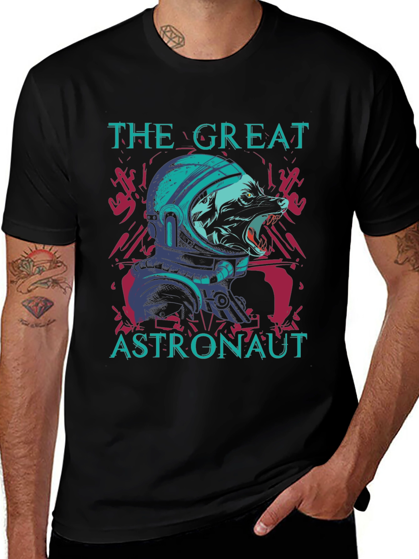 The Great Astronaut Wolf Graphic Tee