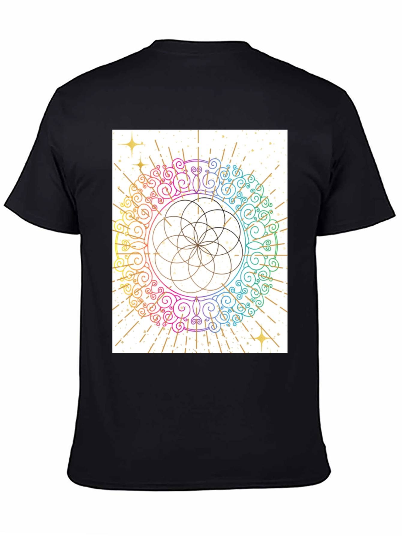 Rainbow Mandala Graphic Tee - Unique Design