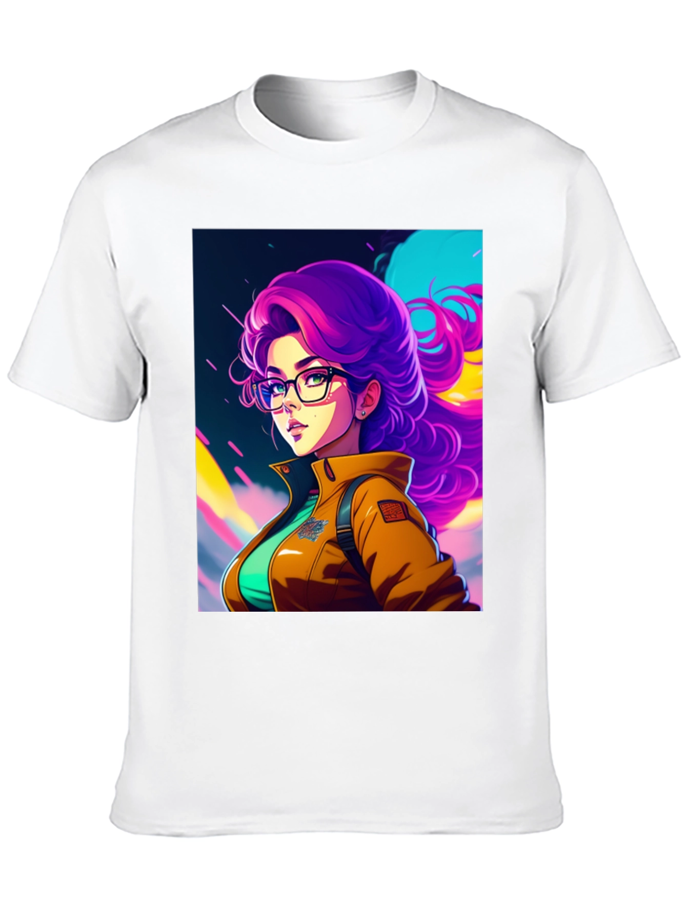 Retro Anime Girl T-Shirt - Black Cotton Tee