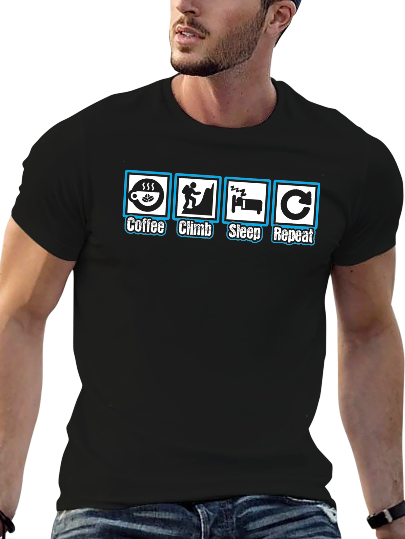 Coffee Climb Sleep Repeat Graphic Tee