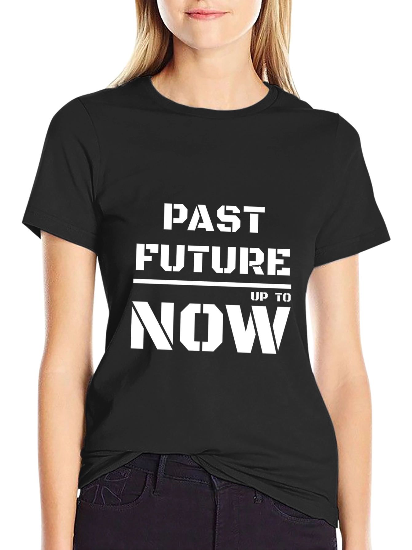 Past Future Now Graphic Tee - Black Casual T-Shirt