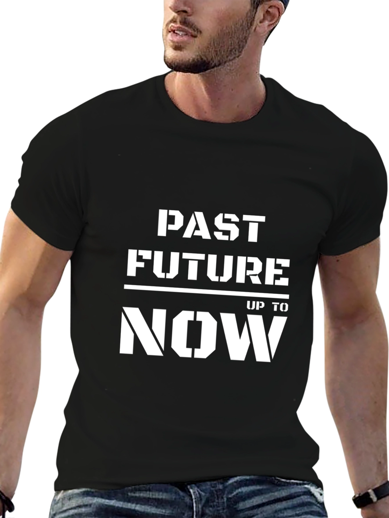 Past Future Now Graphic Tee - Black Casual T-Shirt