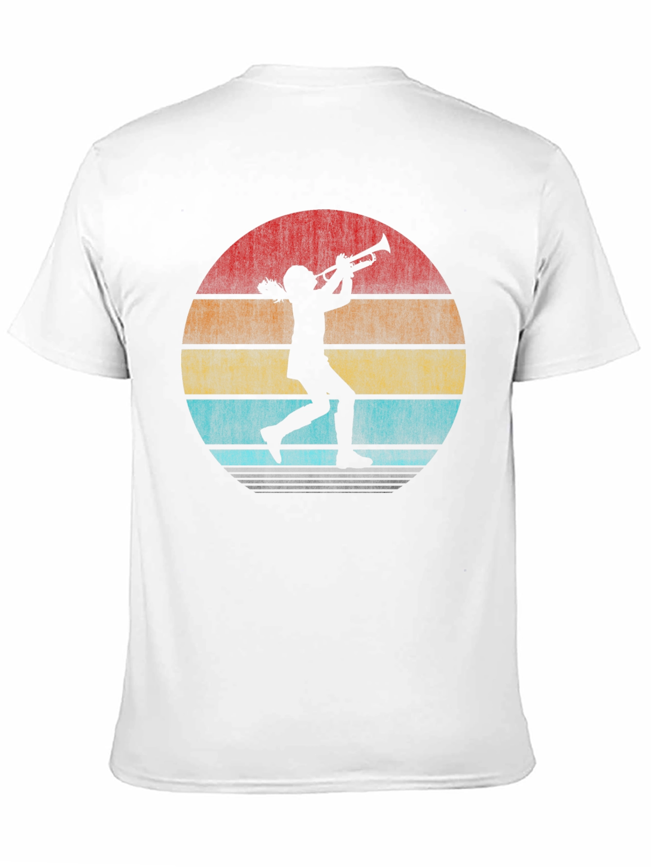 Trumpet Player Retro Sunset Graphic T-Shirt